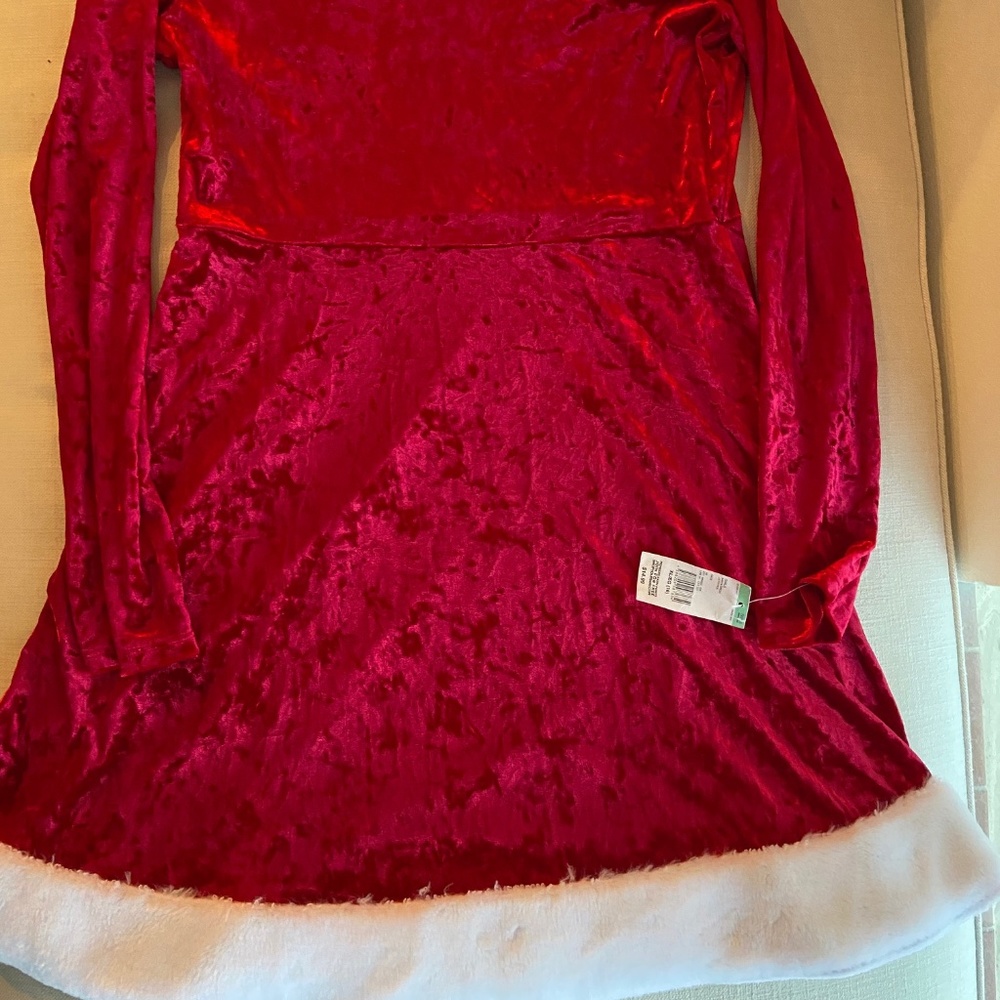NWT Simply Styled Girl's Santa Dress; Size Girl's 16 (XL)